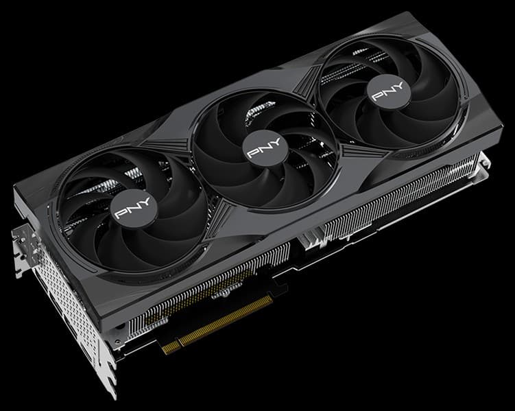 PNY GeForce RTX 5090, oficiální snímek karty. Nabídka je repas, mix druhů.
